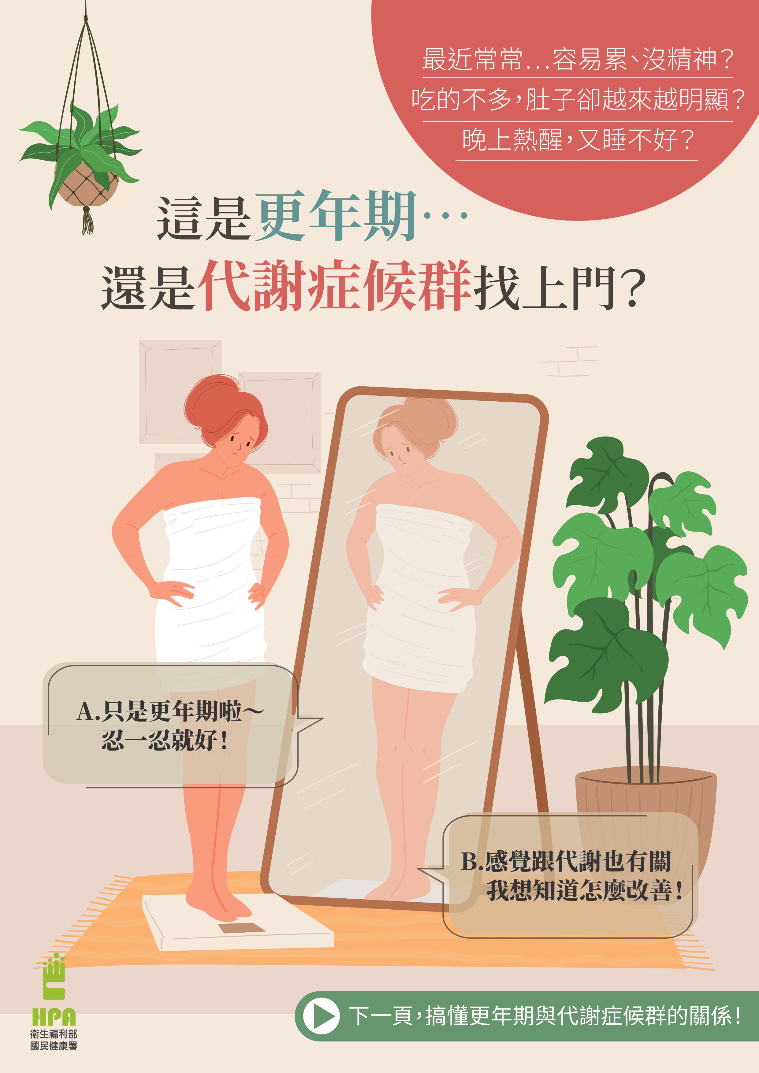 【健康宣導】這是更年期...還是代謝症候群找上門？宣傳圖片